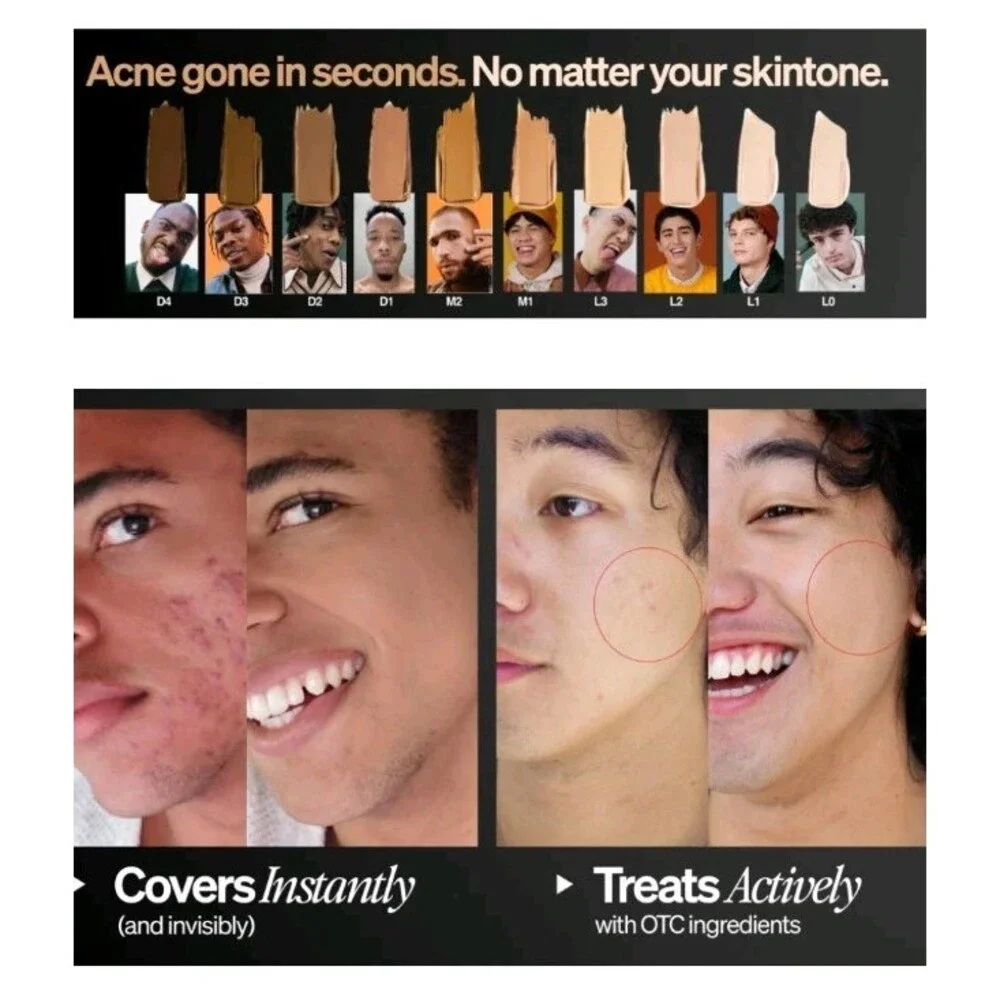 Lot Of 4 FRONTMAN Fade, Men's Acne Concealer With Salicylic Acid, 0.33 Oz, M1